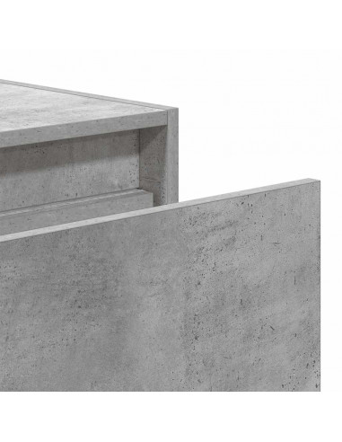 Comodini a Parete con Luci LED 2 pz Grigio Cemento