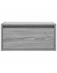 Comodini a Parete con luci LED 2 pz Grigio Sonoma