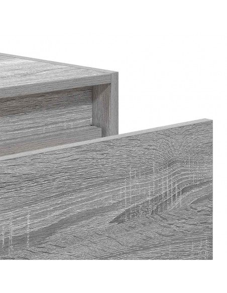 Comodini a Parete con luci LED 2 pz Grigio Sonoma
