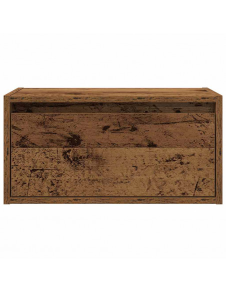 Comodini a Parete con Luci LED 2 pz Legno Antico