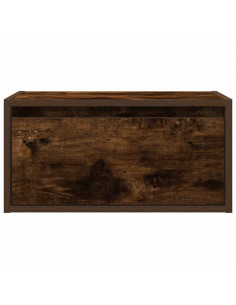 Comodini a Parete con luci LED 2 pz Rovere Fumo