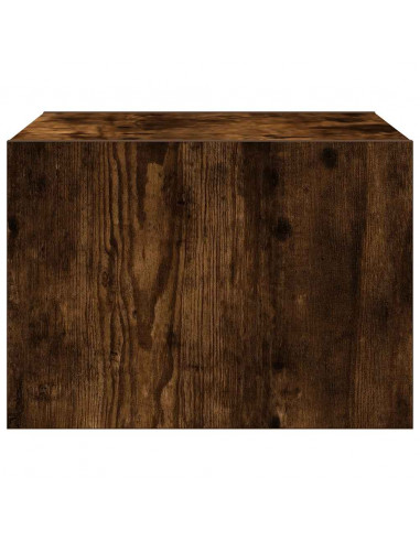 Comodini a Parete con luci LED 2 pz Rovere Fumo