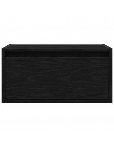 Comodini a Parete con Luci LED 2 pz Rovere Neri