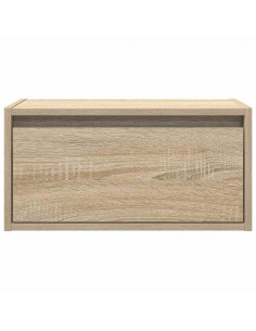 Comodini a Parete con luci LED 2 pz Rovere Sonoma