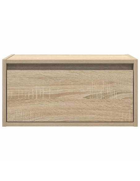 Comodini a Parete con luci LED 2 pz Rovere Sonoma