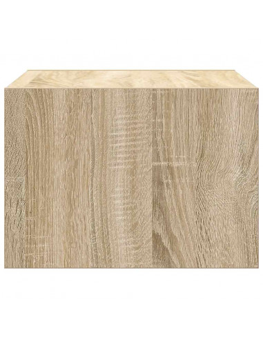 Comodini a Parete con luci LED 2 pz Rovere Sonoma