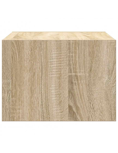 Comodini a Parete con luci LED 2 pz Rovere Sonoma