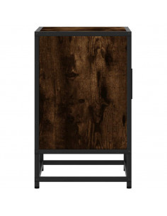 Comodini Rovere Fumo 2 pz 40x31x50 cm Legno Multistrato Metallo