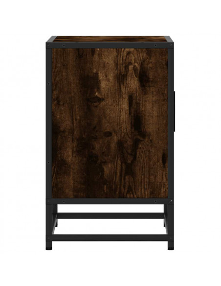 Comodini Rovere Fumo 2 pz 40x31x50 cm Legno Multistrato Metallo