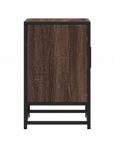 Comodini Rovere Marrone 2 pz Legno Multistrato e Metallo