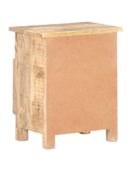 Comodino 40x30x50 cm in Legno Massello di Mango Grezzo