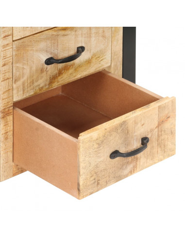 Comodino 40x35x55 cm in Legno Massello di Mango