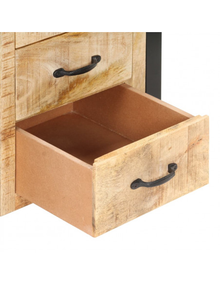 Comodino 40x35x55 cm in Legno Massello di Mango