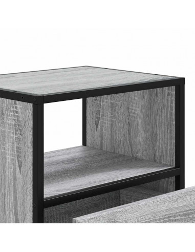 Comodino a Muro Grigio Sonoma 40x31x39,5 cm