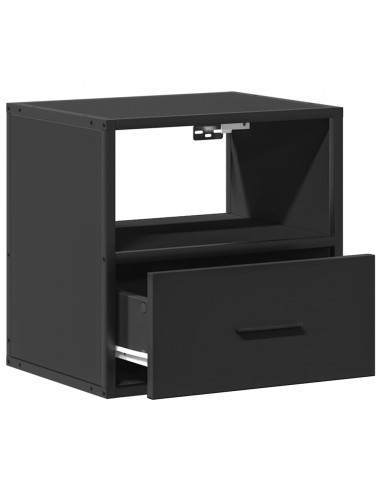 Comodino a Muro Nero 40x31x39,5 cm
