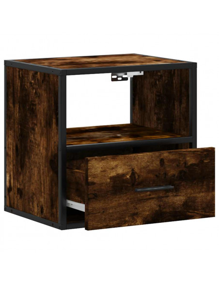 Comodino a Muro Rovere Fumo 40x31x39,5 cm