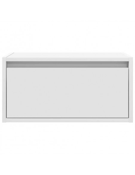 Comodino a Parete con Luci LED Bianco