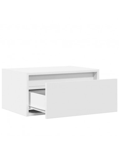 Comodino a Parete con Luci LED Bianco