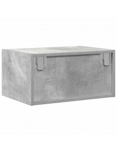 Comodino a Parete con Luci LED Grigio Cemento