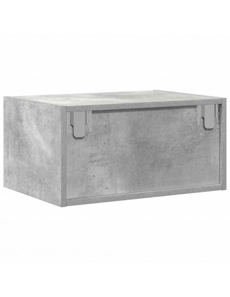 Comodino a Parete con Luci LED Grigio Cemento