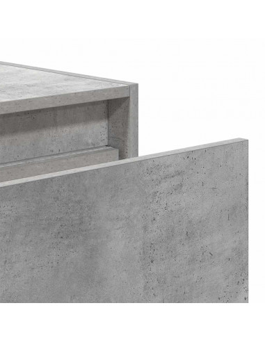 Comodino a Parete con Luci LED Grigio Cemento