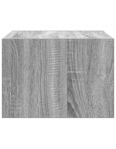 Comodino a Parete con luci LED Grigio Sonoma