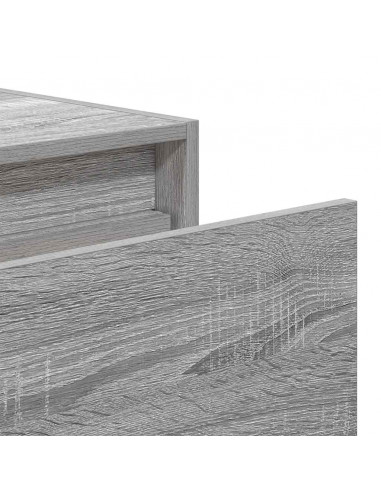 Comodino a Parete con luci LED Grigio Sonoma