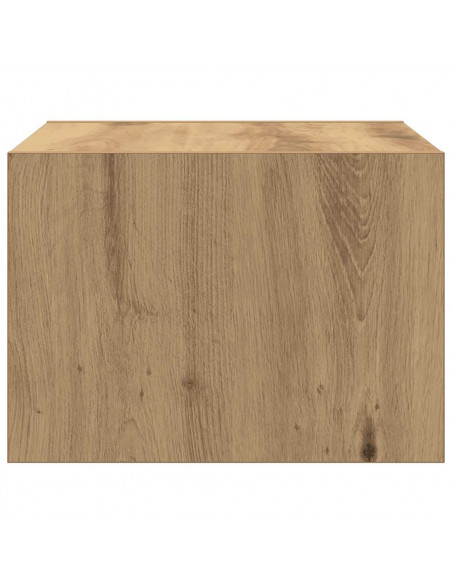 Comodino a Parete con luci LED Rovere Artigianale