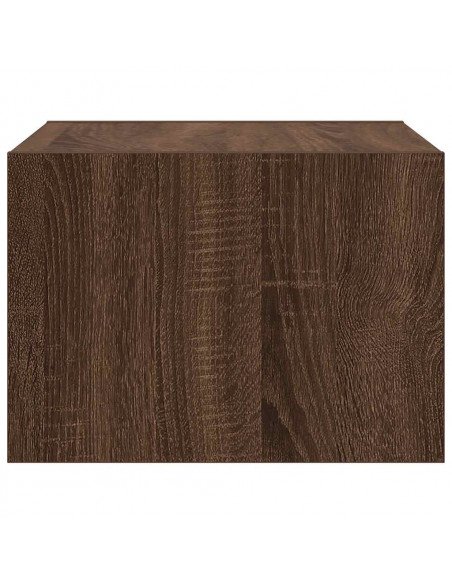 Comodino a Parete con luci LED Rovere Marrone
