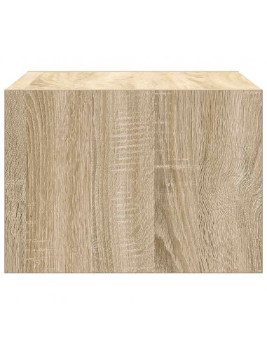 Comodino a Parete con luci LED Rovere Sonoma