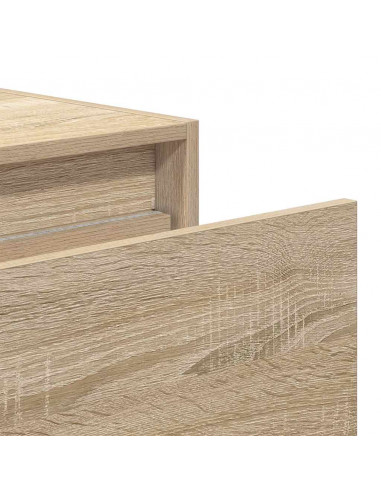 Comodino a Parete con luci LED Rovere Sonoma