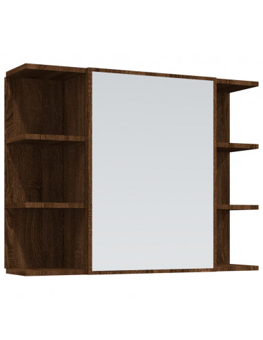 Set Mobili da Bagno 4 pz Rovere Marrone in Legno Multistrato