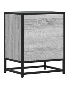 Comodino Grigio Sonoma 40x31x50 cm Legno Multistrato e Metallo