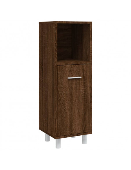 Set Mobili da Bagno 4 pz Rovere Marrone in Legno Multistrato