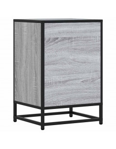 Comodino Grigio Sonoma 40x34,5x60 cm Legno Multistrato Metallo