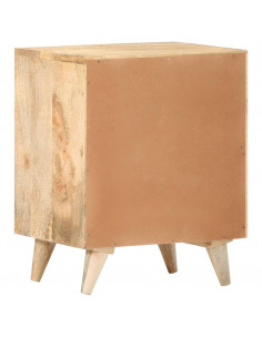 Comodino Intagliato 40x30x50 cm in Legno Massello di Mango