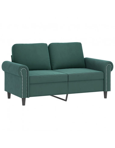 Set di Divani 4 pz con Cuscini Verde scuro in Velluto