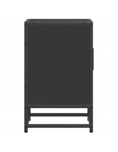 Comodino Nero 40x31x50 cm Legno Multistrato e Metallo