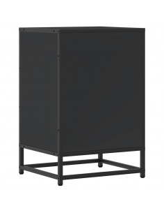 Comodino Nero 40x34,5x60 cm Legno Multistrato e Metallo