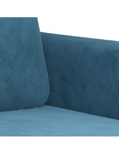 Set di Divani 3 pz Blu in Velluto