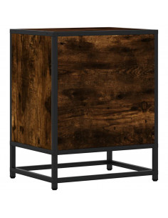 Comodino Rovere Fumo 40x31x50 cm Legno Multistrato e Metallo