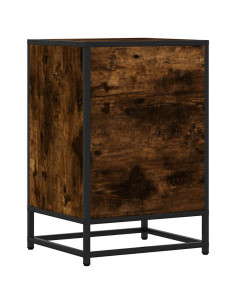 Comodino Rovere Fumo 40x34,5x60 cm Legno Multistrato e Metallo