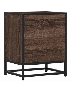 Comodino Rovere Marrone 40x31x50 cm Legno Multistrato e Metallo