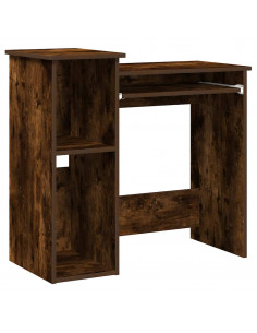 Scrivania Mensole Rovere Fumo 84x40x78 cm Legno Multistrato