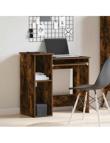 Scrivania Mensole Rovere Fumo 84x40x78 cm Legno Multistrato