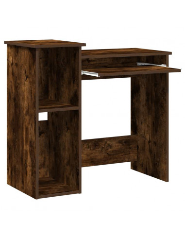 Scrivania Mensole Rovere Fumo 84x40x78 cm Legno Multistrato
