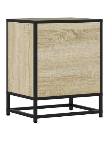 Comodino Rovere Sonoma 40x31x50 cm Legno Multistrato e Metallo