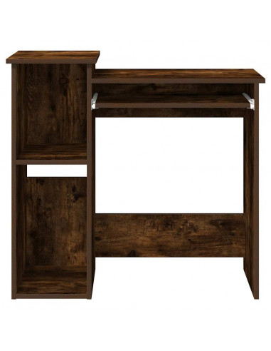 Scrivania Mensole Rovere Fumo 84x40x78 cm Legno Multistrato