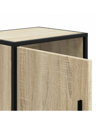 Comodino Rovere Sonoma 40x31x50 cm Legno Multistrato e Metallo