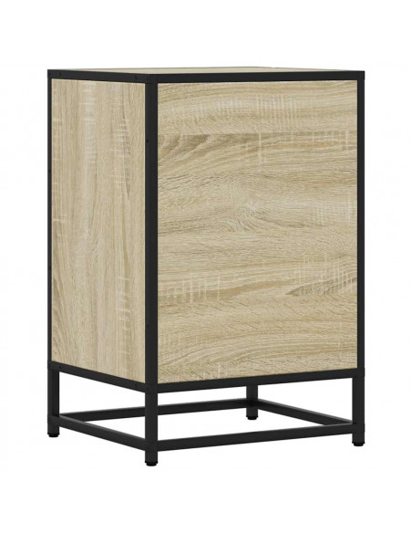Comodino Rovere Sonoma 40x34,5x60cm Legno Multistrato e Metallo